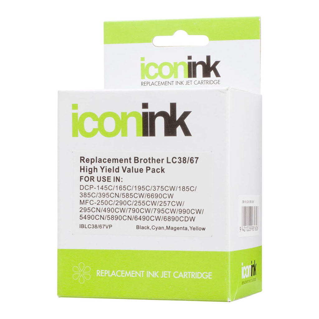 Icon Compatible Brother LC38 LC67 BCMY Ink Value Pack - Cafe Supply