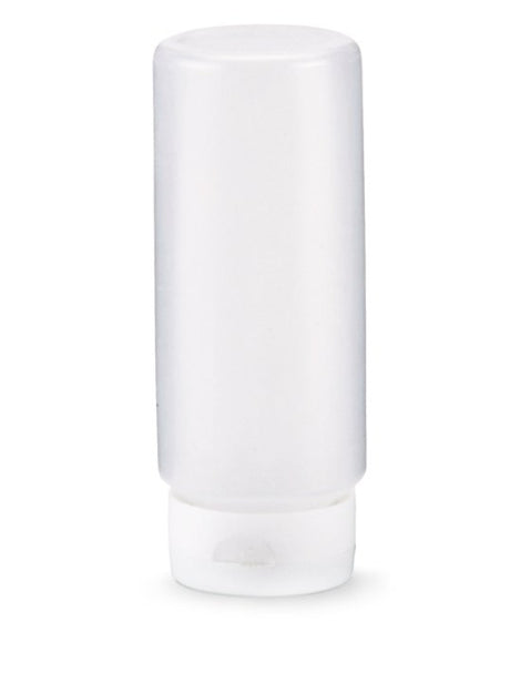 12-ounce Traex® Color Mate clear squeeze dispenser with FlowCut™ cap - Cafe Supply
