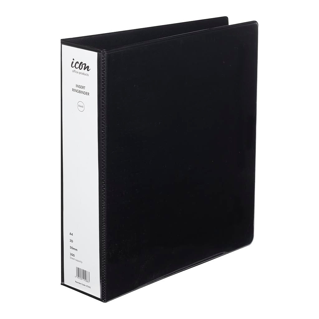 Icon Insert Binder A4 2D 50mm Black - Cafe Supply