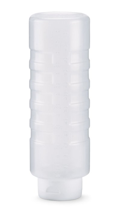 24-ounce Traex® Color Mate clear squeeze dispenser with FlowCut™ cap - Cafe Supply