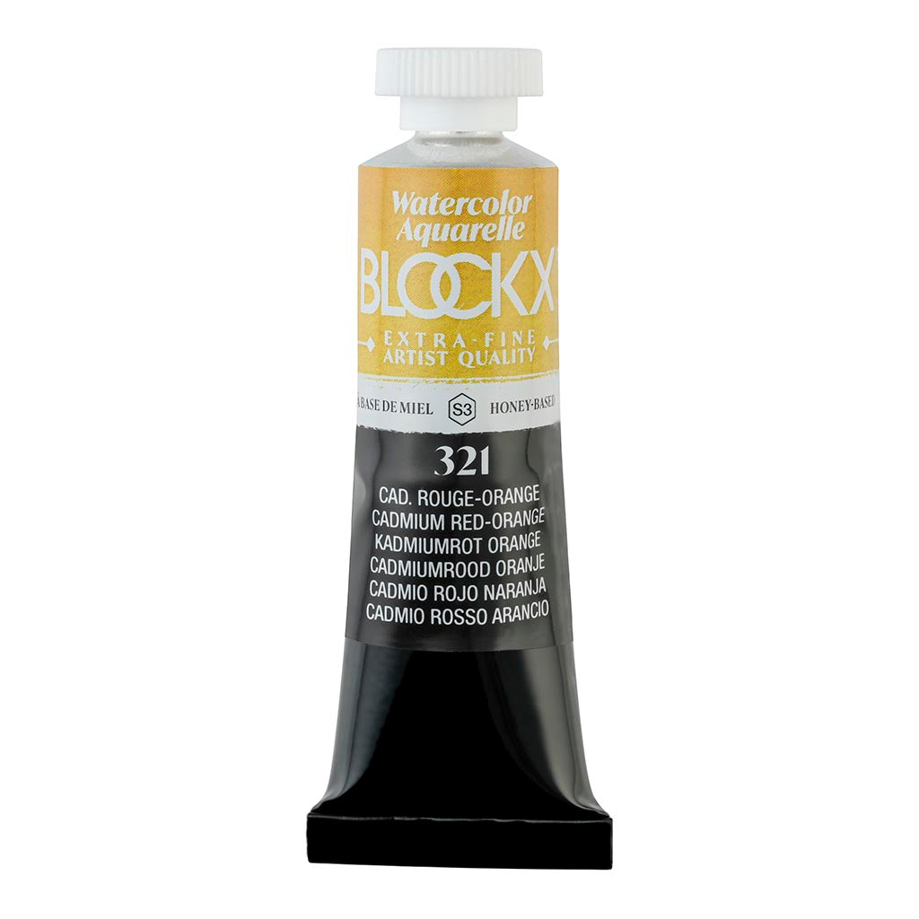 BLOCKX Watercolour Tube 15ml S3 321 Cadmium Red Orange - Cafe Supply