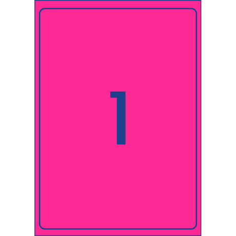 Avery Shipping Label L7167FP Flo Pink Laser 199.6 X 289.1mm 1up 25 Sheets - Cafe Supply
