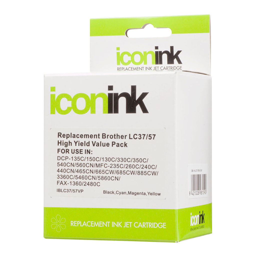 Icon Compatible Brother LC37 LC57 BCMY Ink Value Pack - Cafe Supply