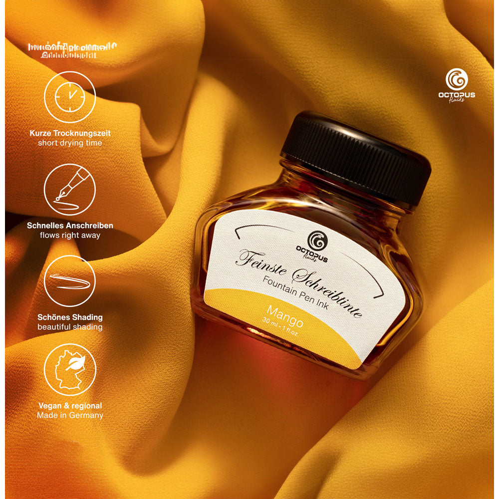 Octopus Fluids Fountain Pen Ink Mango 30ml - Cafe Supply