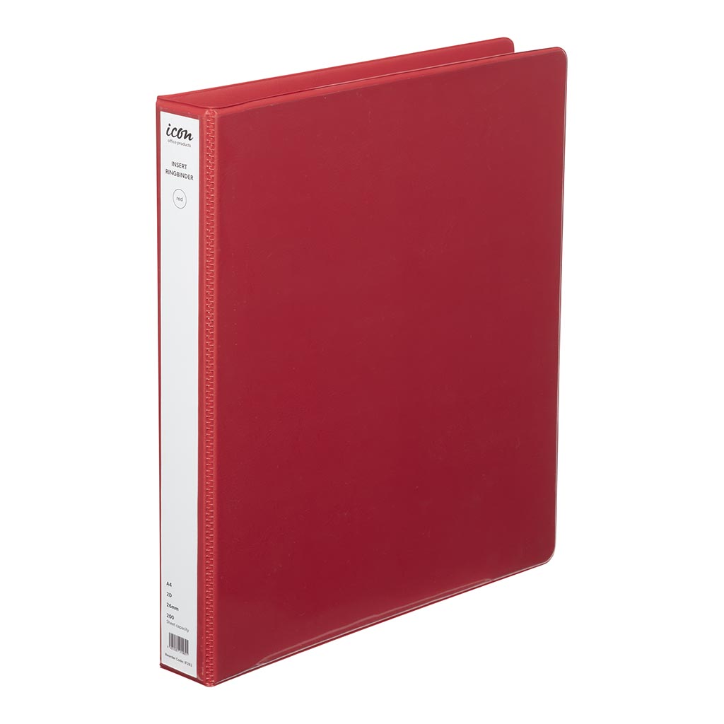 Icon Insert Binder A4 2D 26mm Red - Cafe Supply