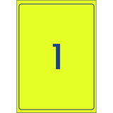 Avery Shipping Label L7167FY Flo Yellow Laser 199.6x289.1mm 1up 25 Sheets - Cafe Supply