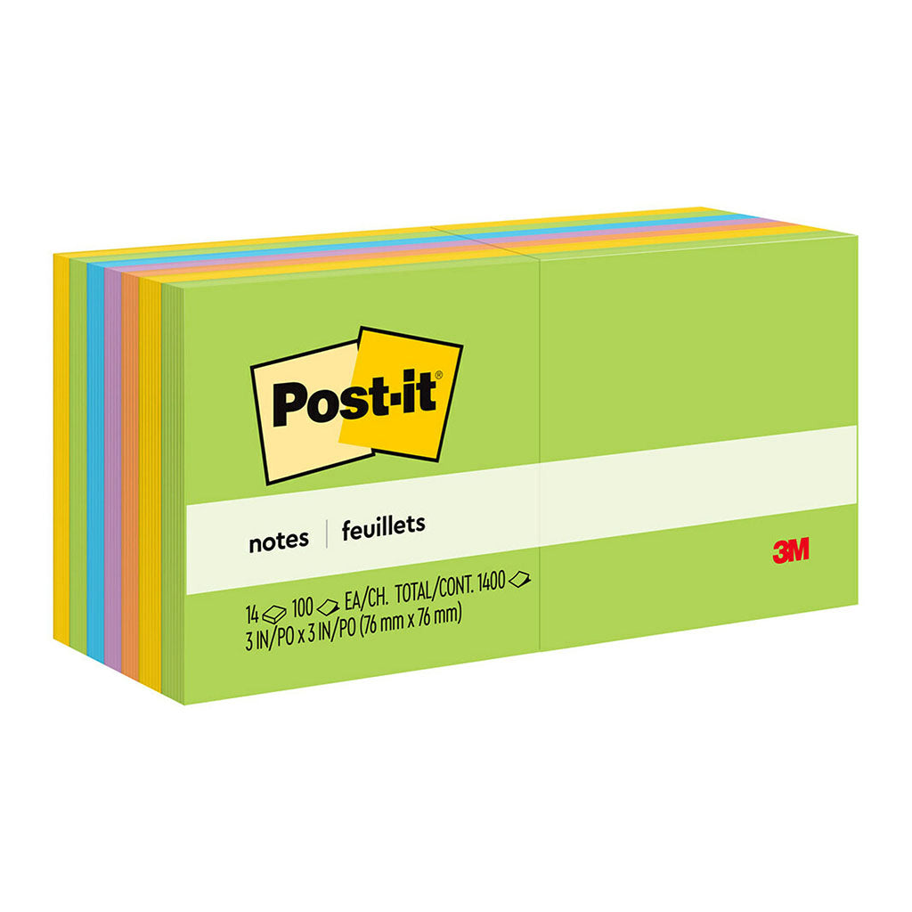 Post-it Notes 654-14AU 76x76mm Floral Fantasy (Jaipur), Pack of 14 - Cafe Supply