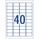 Avery Triplebond Label L6140 White Laser 45.7x25.4mm 40up 10 Sheets - Cafe Supply