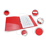 Rapesco Germ-Savvy Antibacterial A4 PP Ring Binder 2/25 Red - Cafe Supply