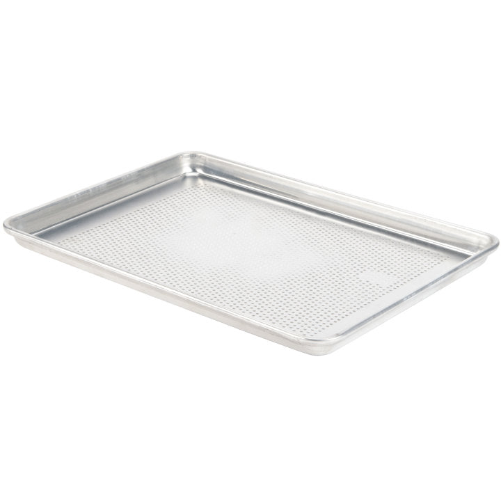 Half-size Wear-Ever® heavy-duty perforated aluminum sheet pan with natural finish - Cafe Supply