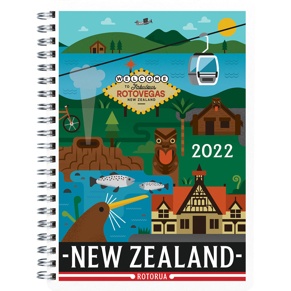 Collins Diary A53 Cities Wiro PP With Note Pad Even Year - Cafe Supply