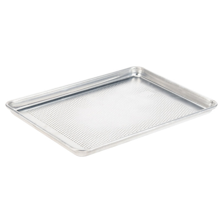 Half-size Wear-Ever® heavy-duty perforated aluminum sheet pan with natural finish - Cafe Supply