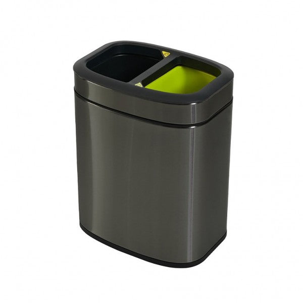 10L Rectangular Titanium Recycling Bin - Cafe Supply