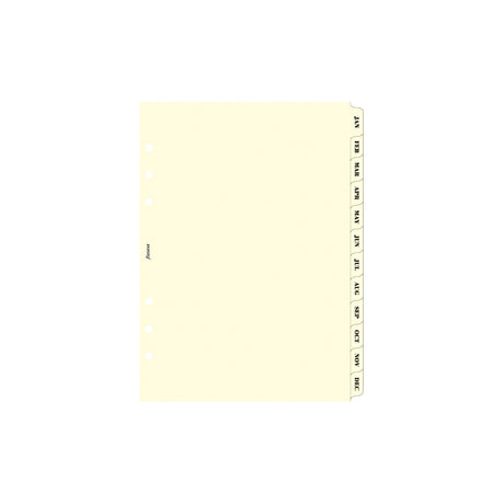 Filofax A5 Cream January-December Index Refill - Cafe Supply