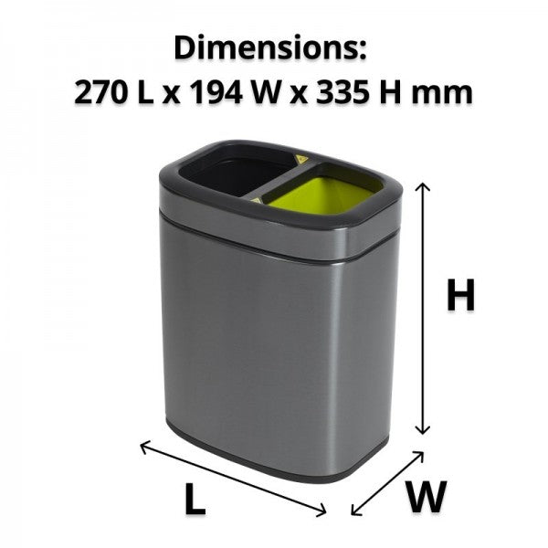 10L Rectangular Titanium Recycling Bin - Cafe Supply