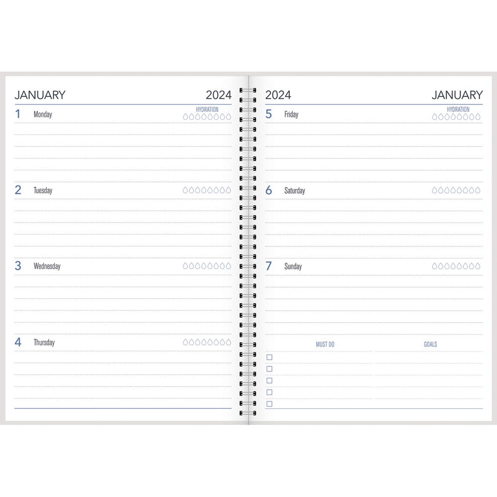 Collins Diary A53 Cities Wiro PP With Note Pad Even Year - Cafe Supply