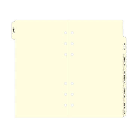 Filofax Personal Subject Index 6 Tab Refill - Cafe Supply