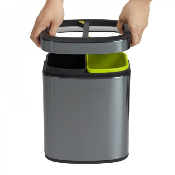 10L Rectangular Titanium Recycling Bin - Cafe Supply