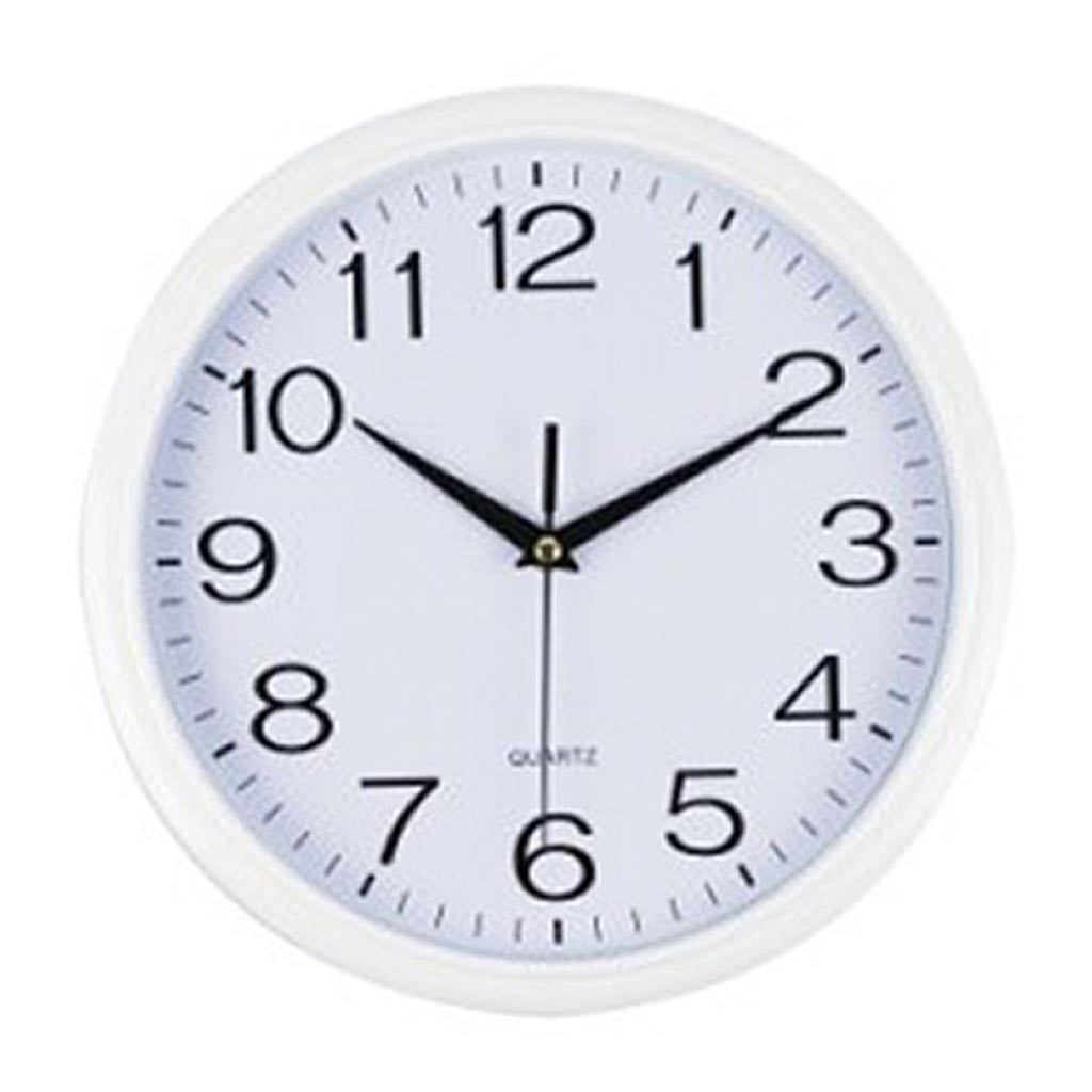 Italplast Quartz Wall Clock 30cm White, White Trim - Cafe Supply
