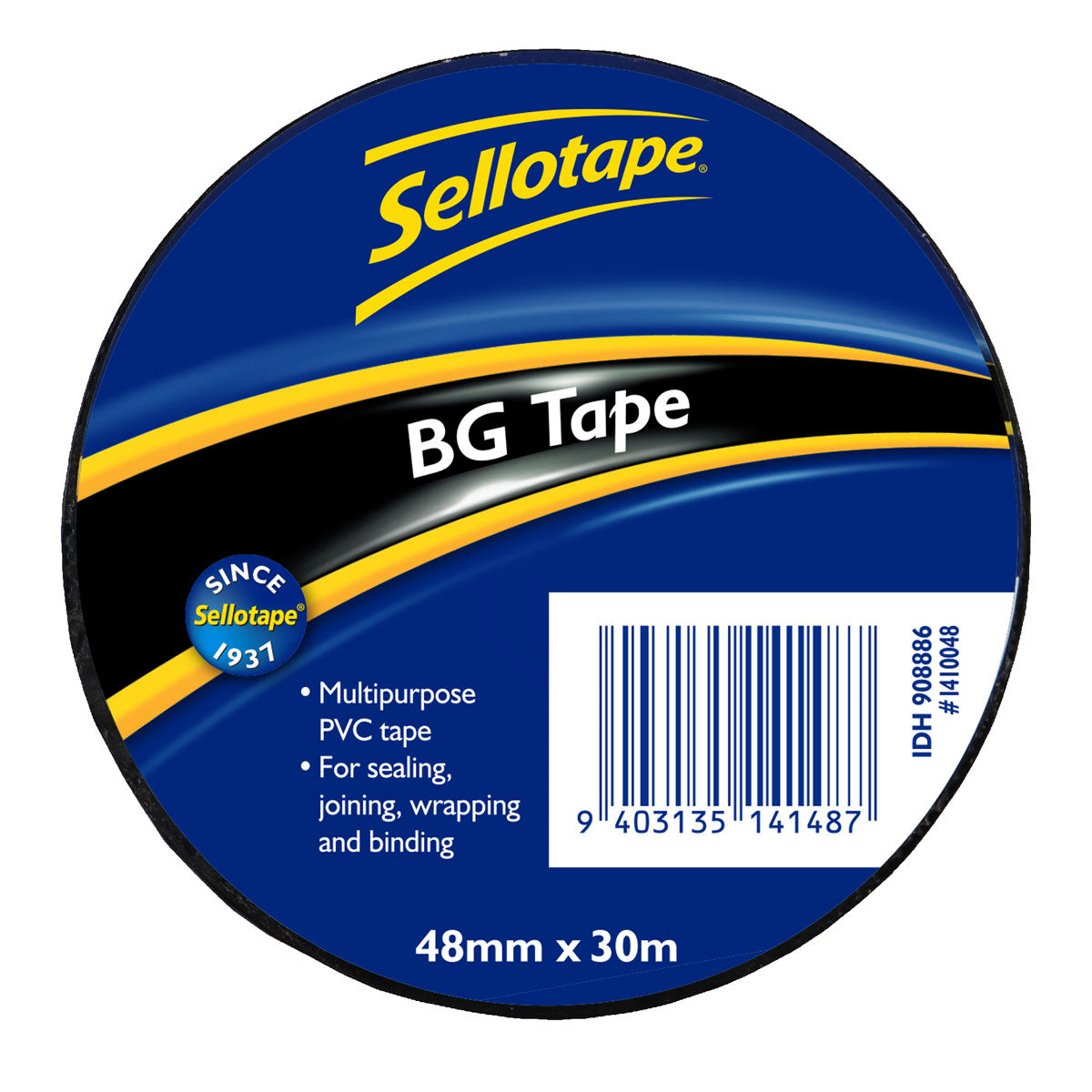Sellotape 1410 BG Tape Black 48mmx30m - Cafe Supply