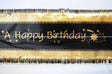 Happy Birthday Band 1m x 76mm wide Gold on Black - Cafe Supply