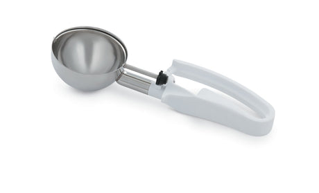 4 7/10-ounce disher with white squeeze handle - Cafe Supply
