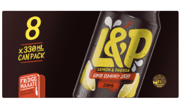 L&P Soft Drink Cans 8 x 330ml - Cafe Supply