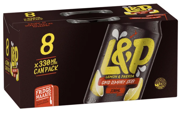 L&P Soft Drink Cans 8 x 330ml - Cafe Supply