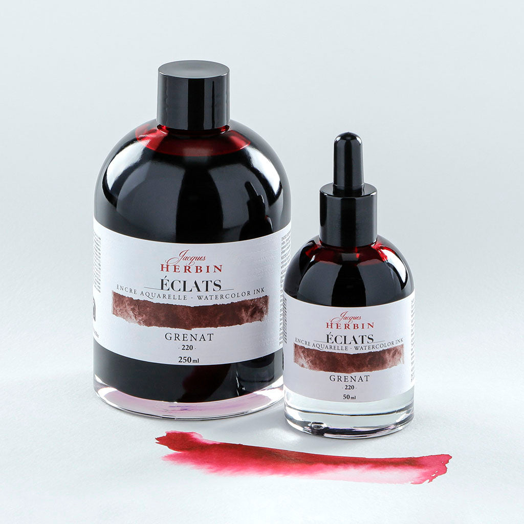 Jacques Herbin Eclats Watercolour Ink 220 Garnet 50ml - Cafe Supply