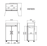 TOP MOUNTED 2 DOOR REFRIGERATOR 1314 MM MBF8005 - Cafe Supply