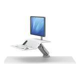 Fellowes Lotus RT Single Monitor Sit Stand Workstation White - Cafe Supply