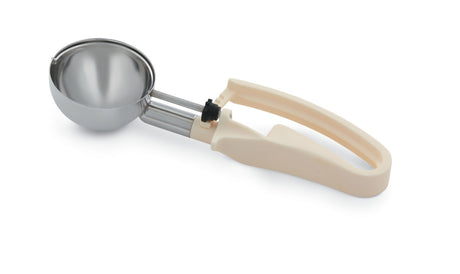 3 ⅕-ounce disher with ivory squeeze handle - Cafe Supply