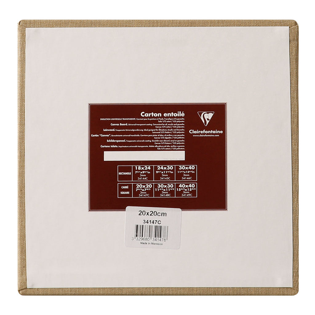 Clairefontaine Canvas Board Natural 20x20cm - Cafe Supply