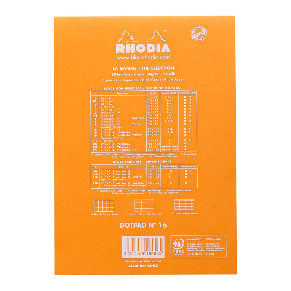 Rhodia dotPad No. 16 A5 Orange - Cafe Supply
