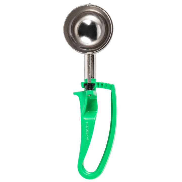 2 ⅘-ounce disher with green squeeze handle