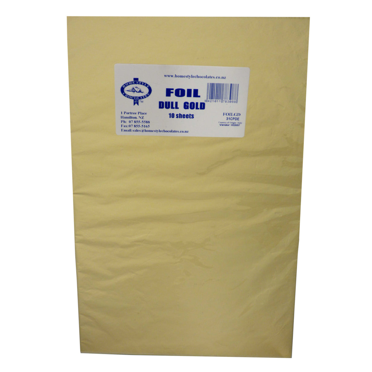 Confectionary Foil - Dull Gold 10 Pack - Cafe Supply