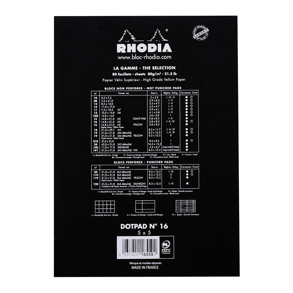 Rhodia dotPad No. 16 A5 Black - Cafe Supply