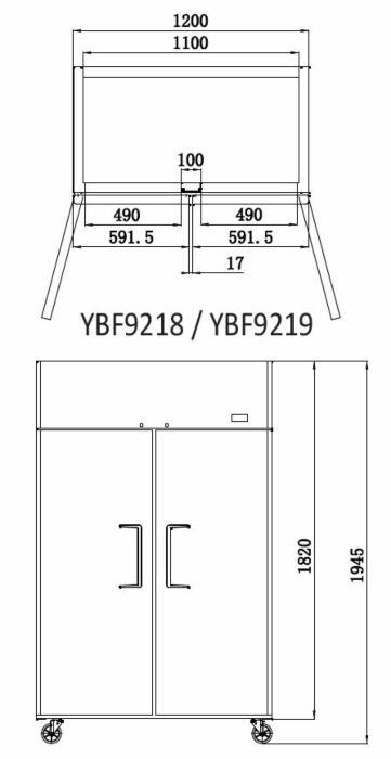 DOUBLE DOOR TOP MOUNTED FRIDGE YBF9218