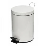 5L White Powder Coated Pedal Bin - Cafe Supply