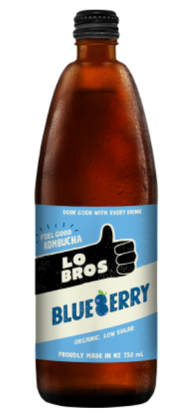 Lo Bros Blueberry Organic Kombucha 750ml - Cafe Supply