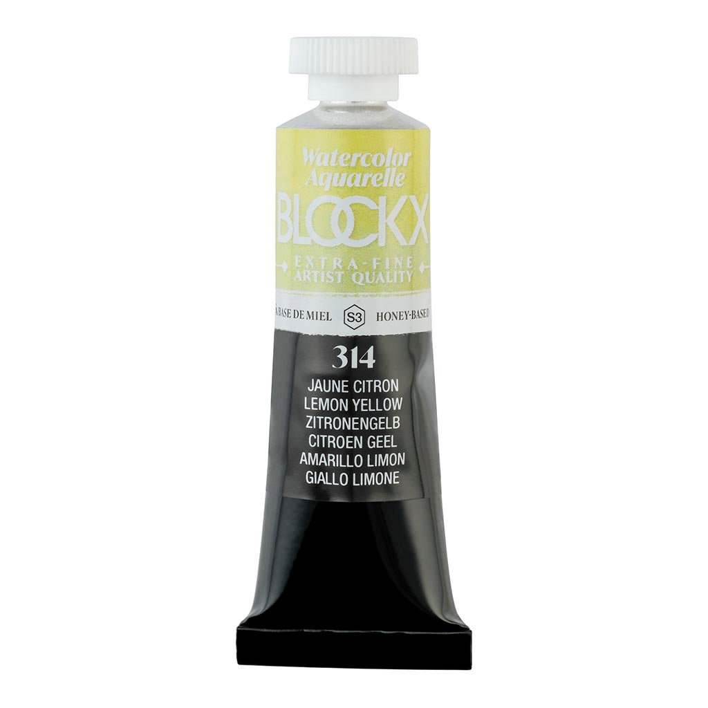 BLOCKX Watercolour Tube 15ml S3 314 Lemon Yellow - Cafe Supply