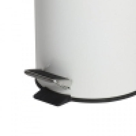 5L White Powder Coated Pedal Bin - Cafe Supply