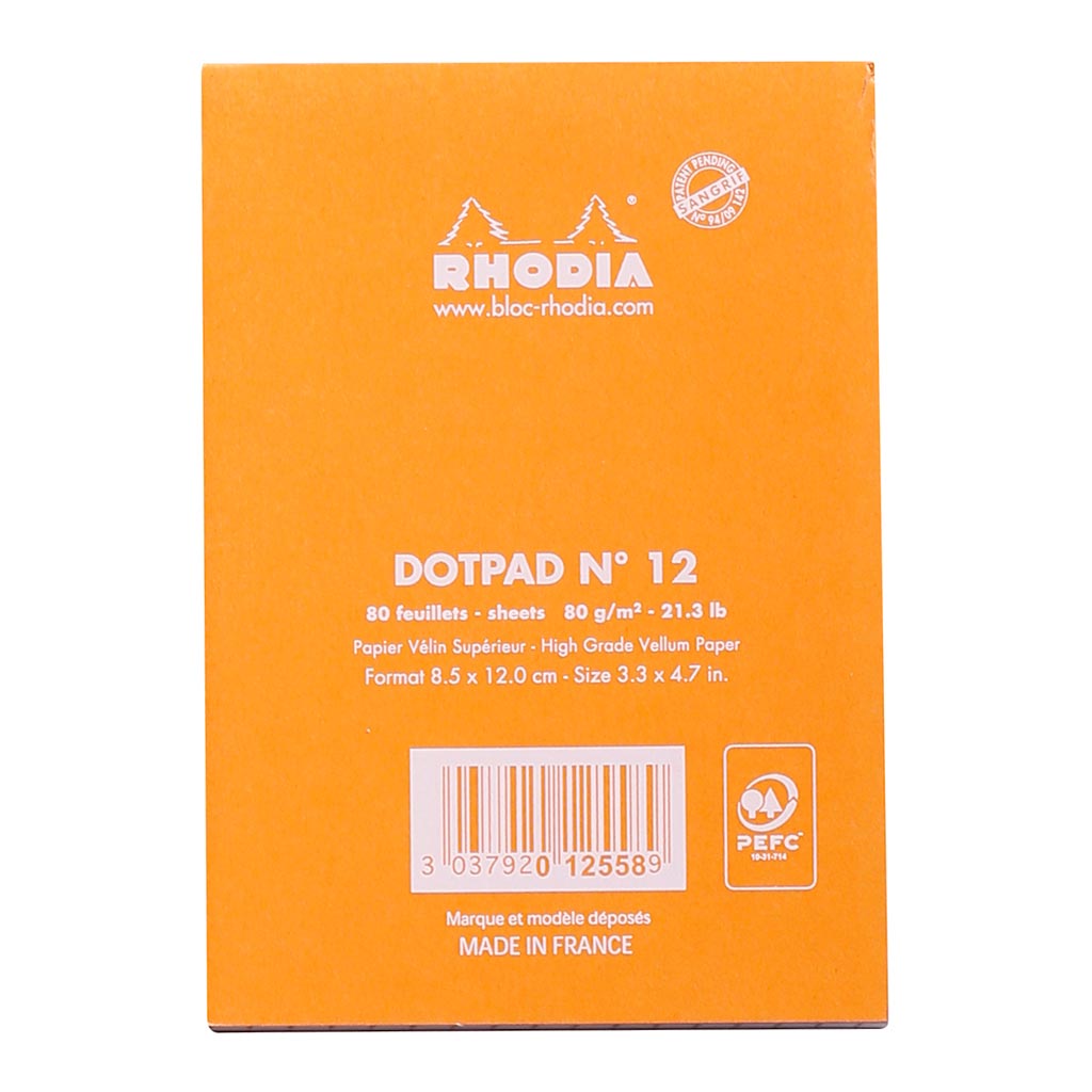 Rhodia dotPad No. 12 85x120mm Orange - Cafe Supply