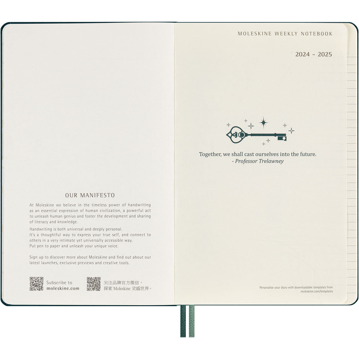 Moleskine Diary 18M Weekly + Notes HC Large Harry Potter Alhomora Odd Year - Cafe Supply