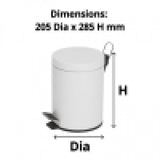 5L White Powder Coated Pedal Bin - Cafe Supply