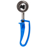 2-ounce disher with royal blue squeeze handle - Cafe Supply