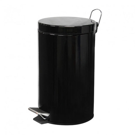 12L Black Powder Coated Pedal Bin - Cafe Supply
