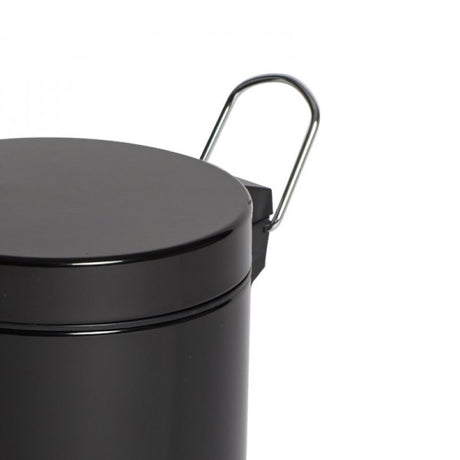 12L Black Powder Coated Pedal Bin - Cafe Supply