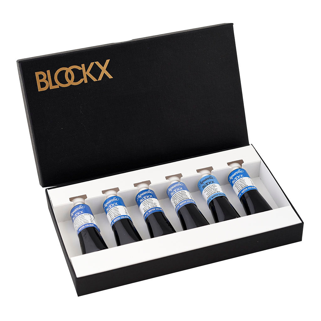 BLOCKX Watercolour Tube 15ml 6 Set Blues - Cafe Supply