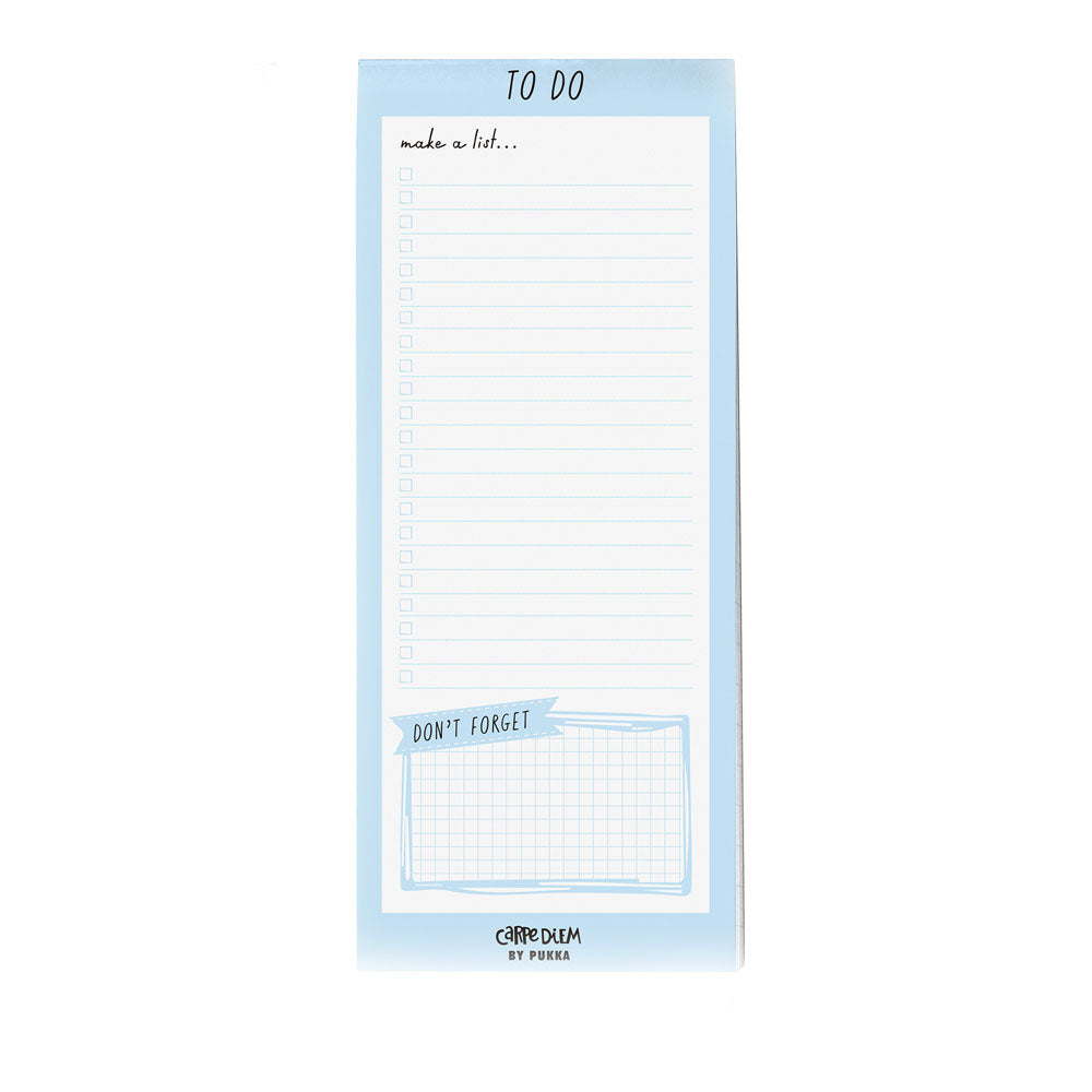 Pukka Carpe Diem Magnetic To Do List Blue - Cafe Supply